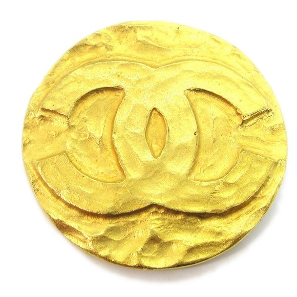 CHANEL CC Medallion Motif Brooch Pin Corsage Gold-Tone - Picture 1 of 8